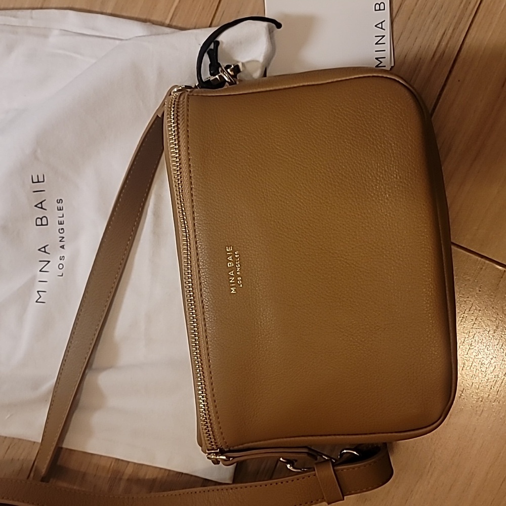 Mina Baie Fanny Belt Bag/Crossbody Tan Vegan Leather